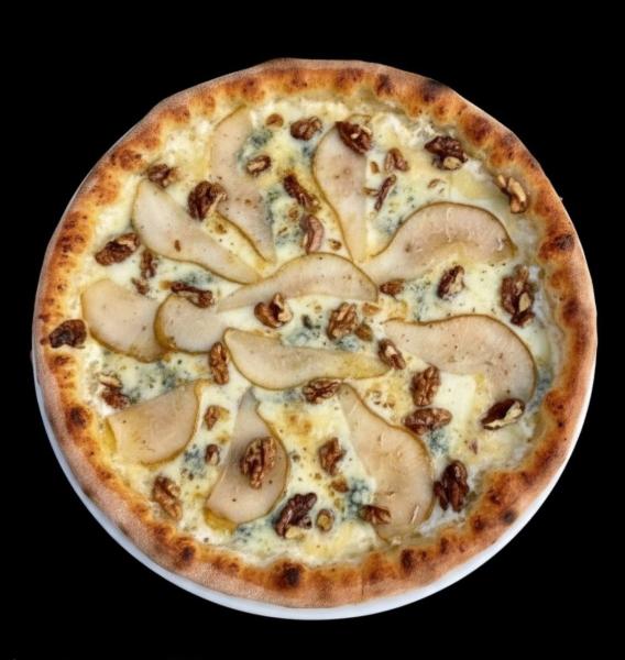 Піца 4 formaggi con pera