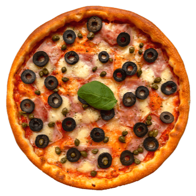 піца pizza cotto, capperi (50 cm)